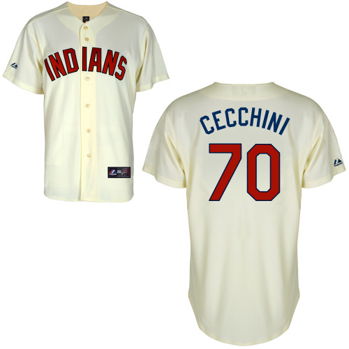 Garin Cecchini #70 MLB Jersey-Boston Red Sox Men's Authentic Alternate 2 White Cool Base Baseball Jersey